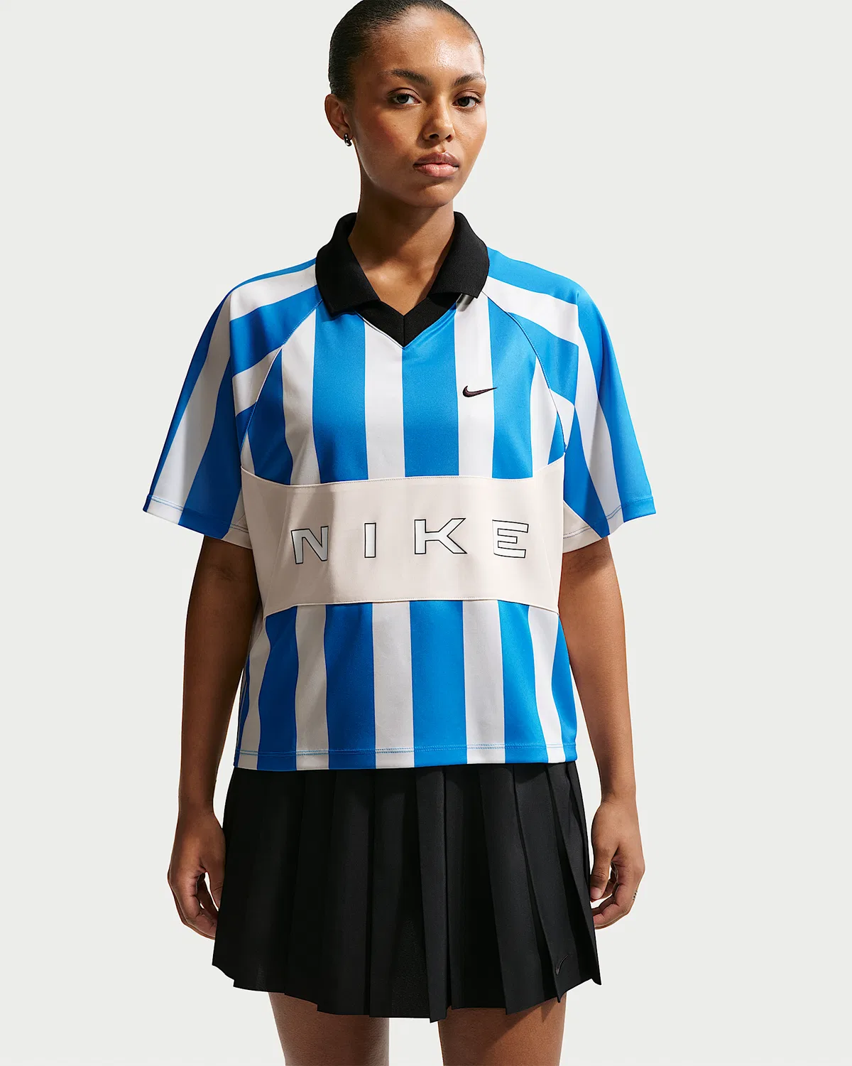 Женская оверсайз-джерси Nike Sportswear, Light Photo Blue/Chalk/Light Photo Blue/Black