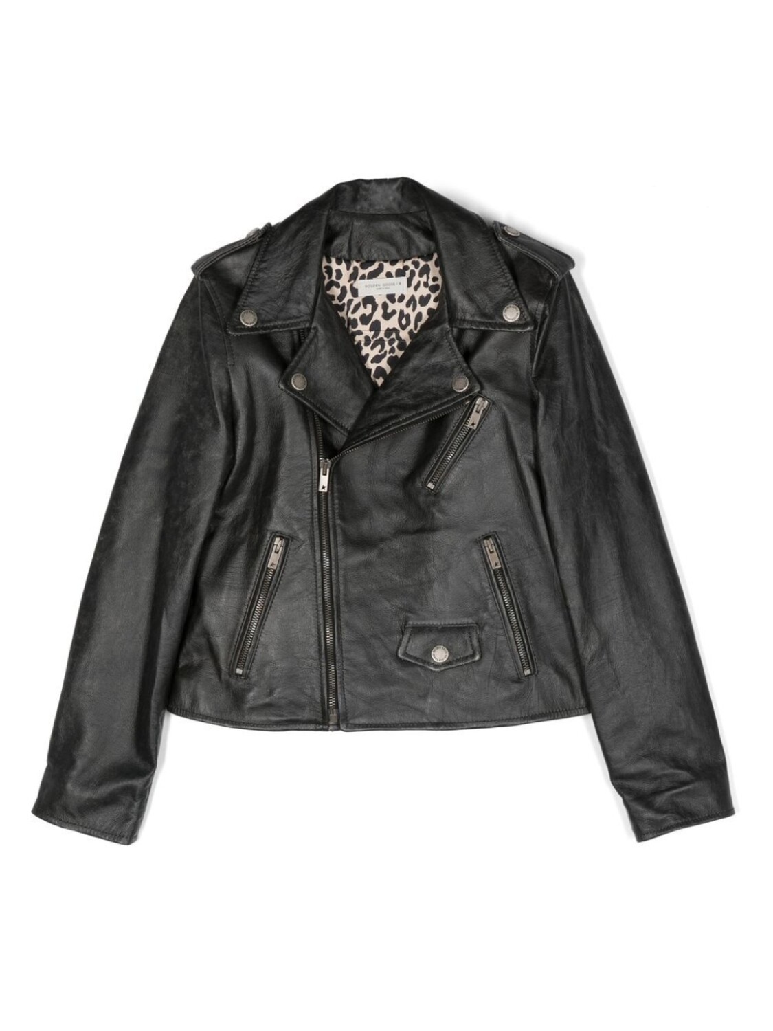 

Golden Goose Kids байкерская куртка, черный
