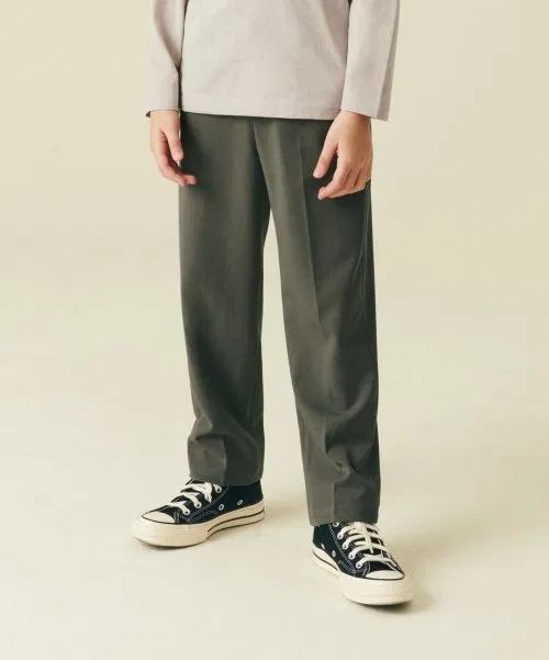 Брюки MUSINSA STANDARD KIDS Tapered с эластичным поясом для мальчиков и девочек светло-коричневые