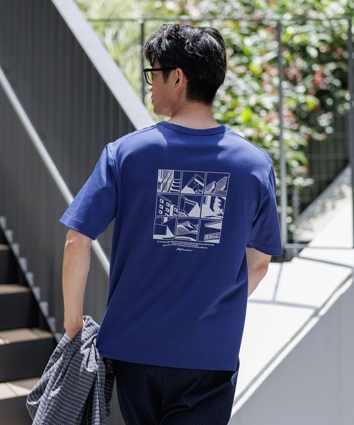 

GLOBAL WORK Футболка с принтом, короткий рукав, Rich Clean, синий