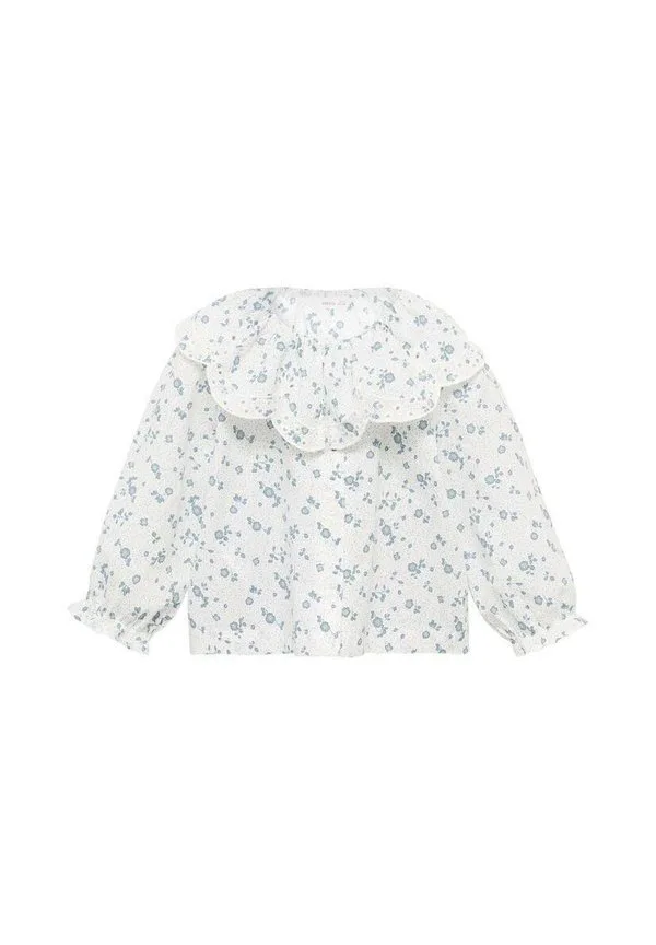 Блузка с вышитым воротником Mango Kids, Off-White