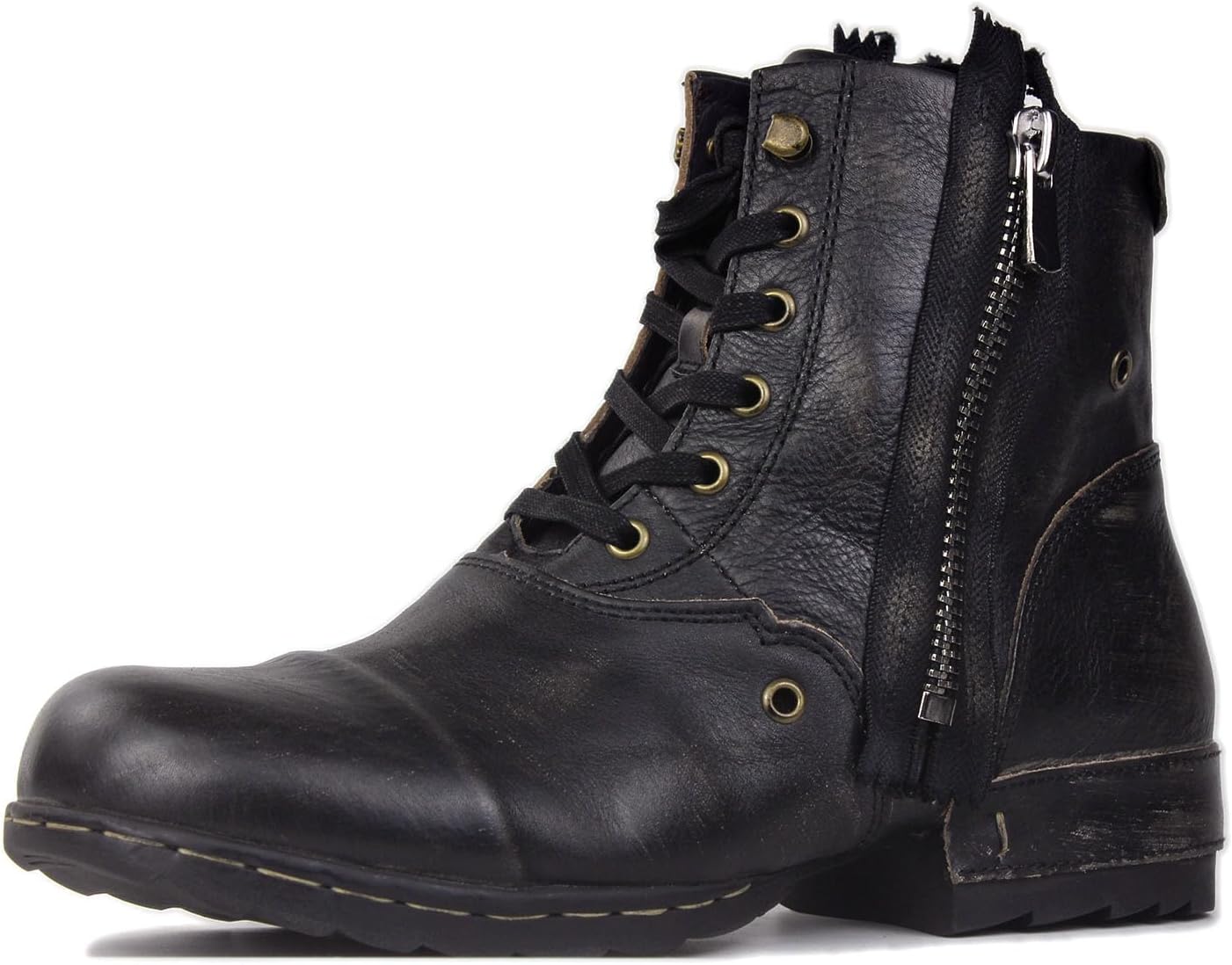 

Мужские ботинки COWSDELLA Chukka, байкерские, ковбойские, стильные, для мотоциклистов, для походов, модные, повседневные, из коровьей кожи, с боковой молнией на щиколотке CD-5008-8-Retro-US-R, черный