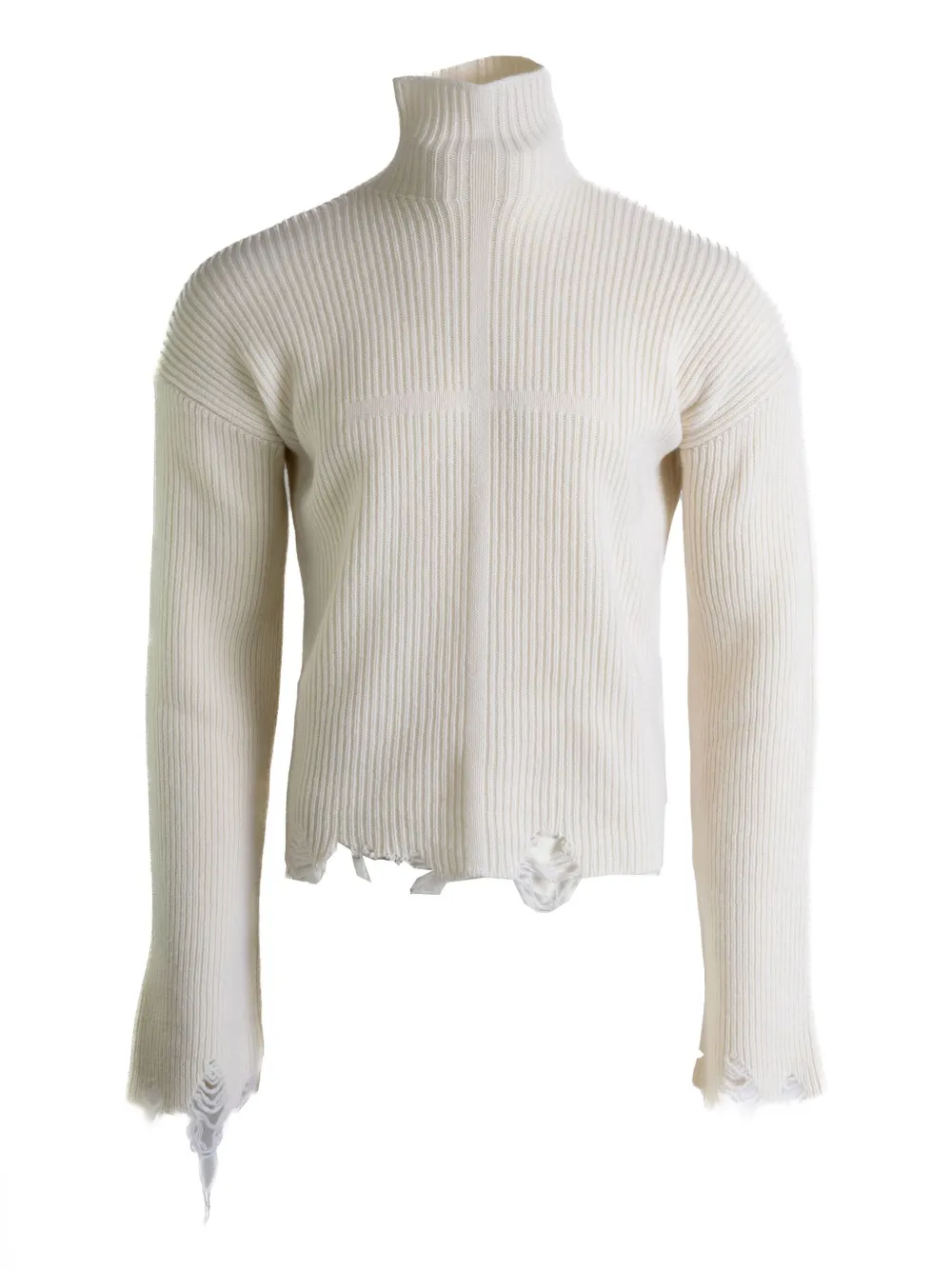 

Вязаный свитер в рубчик Matières Fécales, белый