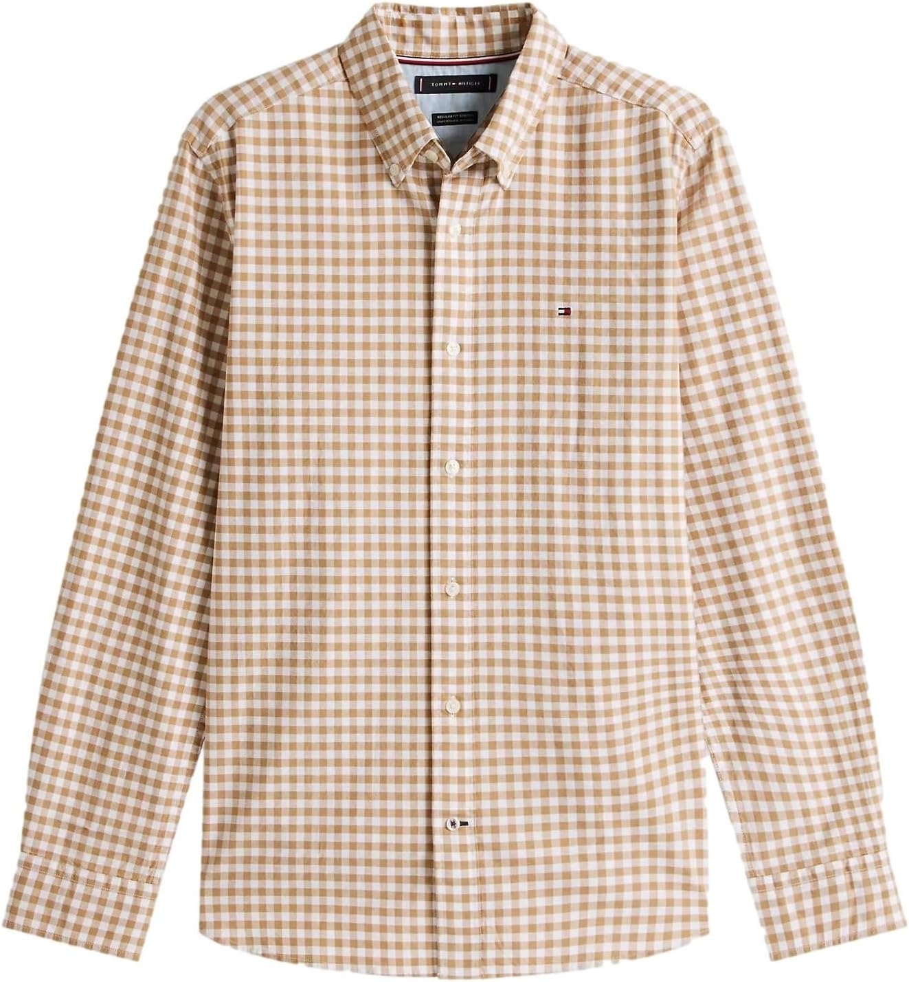 

Мужская фирменная рубашка TOMMY HILFIGER с длинным рукавом и застежкой на пуговицы, классического кроя, коллекция 2025 года, Th Gingham Safari Canvas