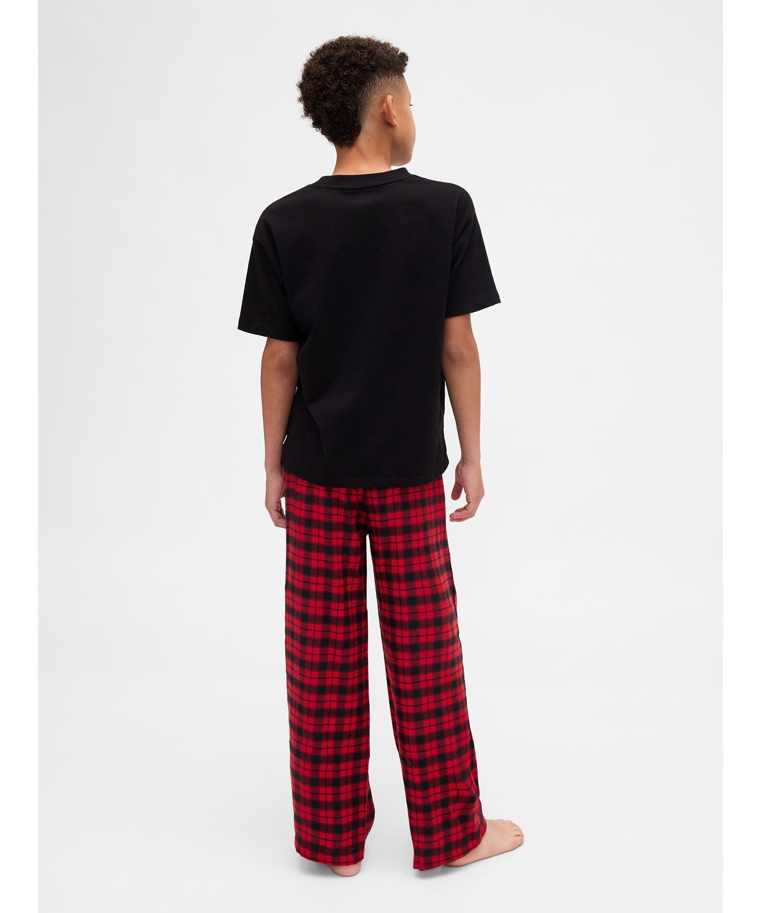 (K) Пижамные штаны из переработанной фланели (детские) GAP, FS RED BLACK PLAID — фото 4