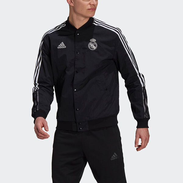 Куртка adidas Real Cny Bomber Series Real Madrid Soccer/Football Sports Jacket Black, черный — фото 2