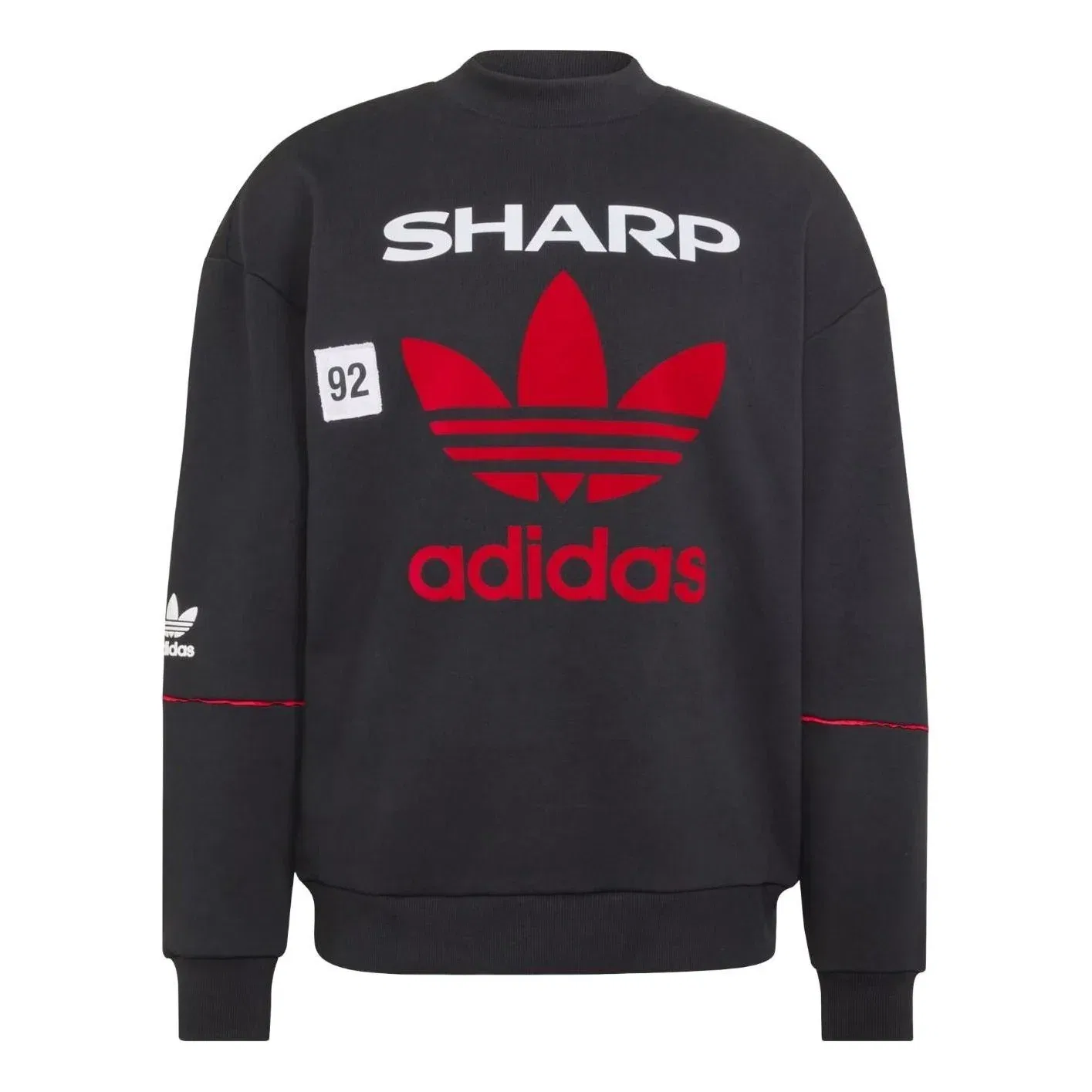 Толстовка Adidas Manchester United Crew Sweat 90, цвет «Черный красный»