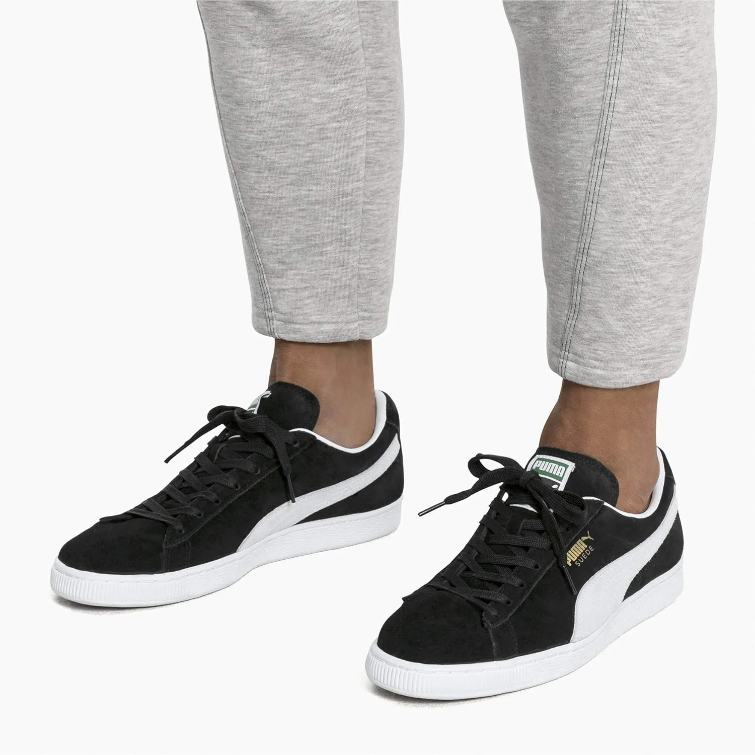 PUMA Унисекс замшевые классические кроссовки для взрослых, белый/черный — фото 2