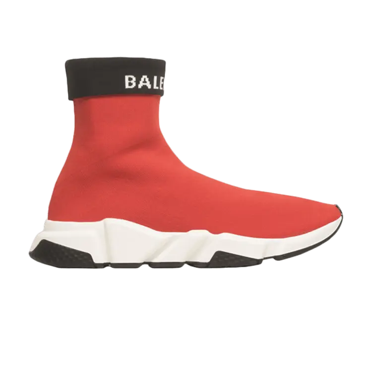 

Кроссовки Balenciaga Speed Trainer Cuffed Red Black, красный