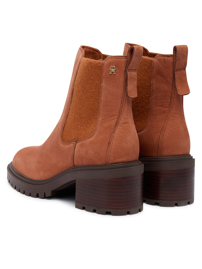 Ботильоны Th Nubuck Chelsea Cleated Heel FW0FW09158 Tommy Hilfiger, коричневый — фото 3