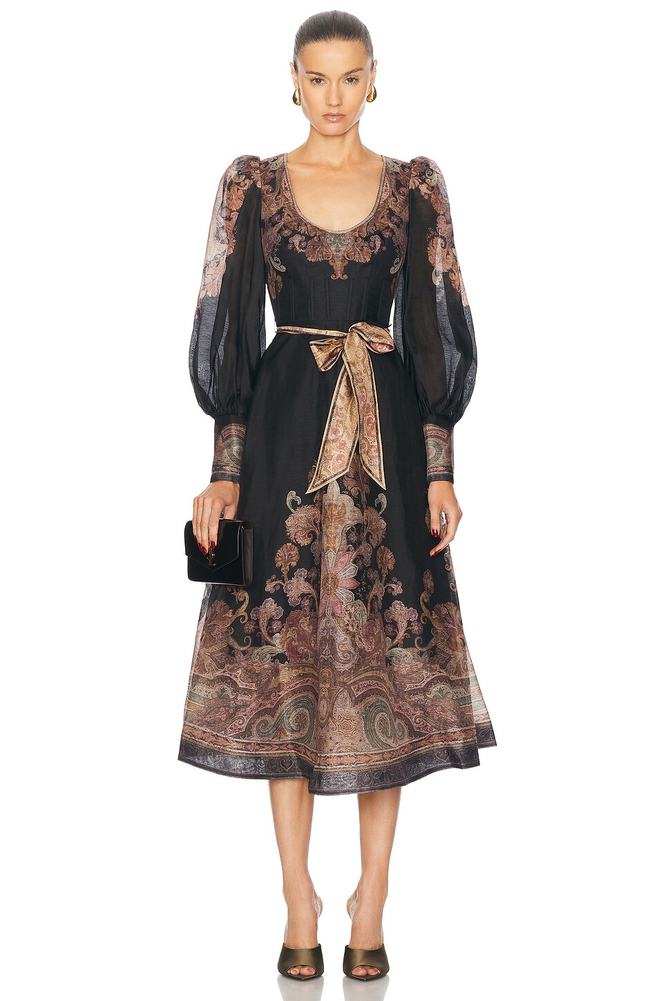 

Иллюстрация Структурированное Платье Zimmermann, цвет Black Paisley