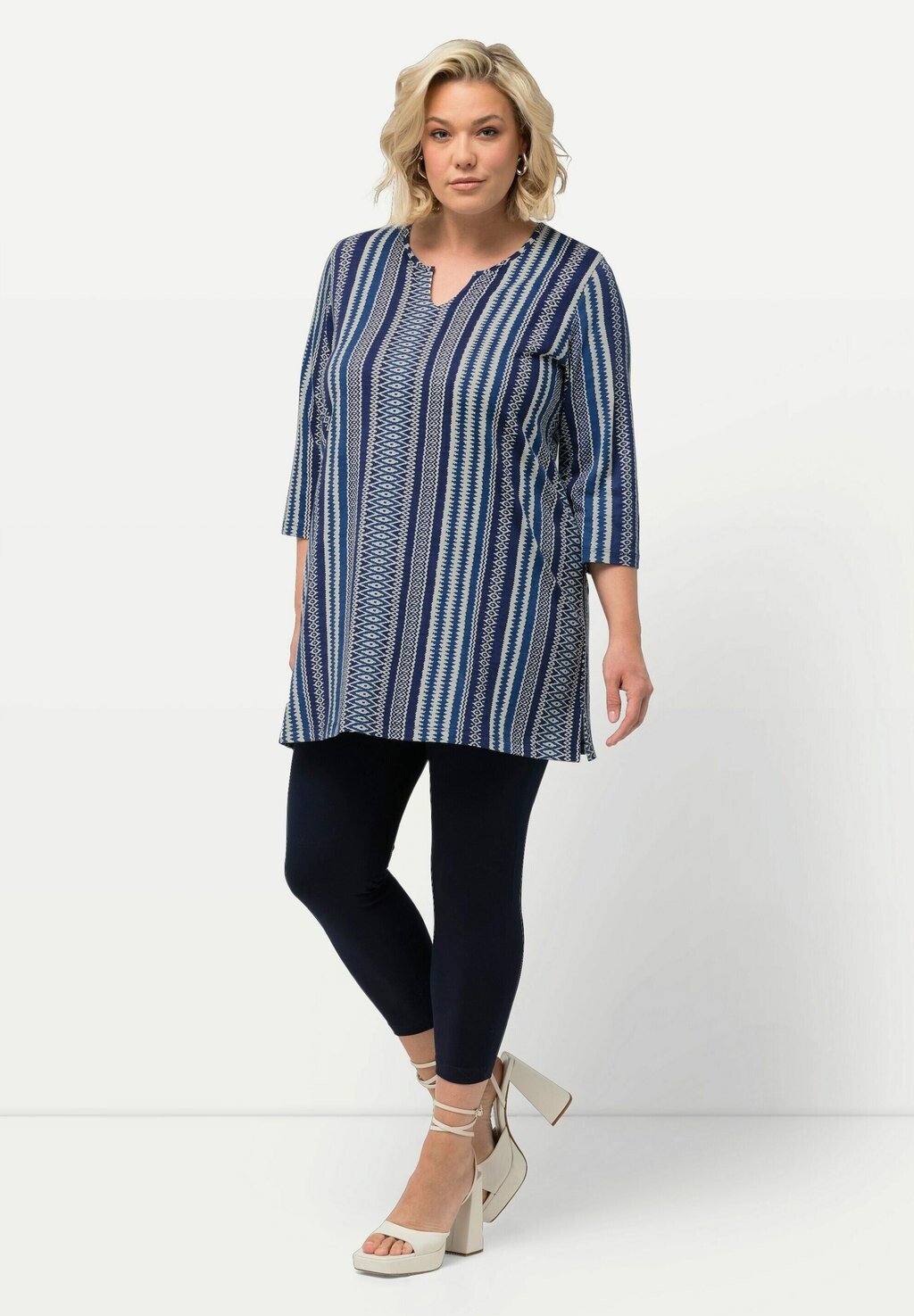 

Туника NOTCH NECK STRIPE Ulla Popken, темно-синий