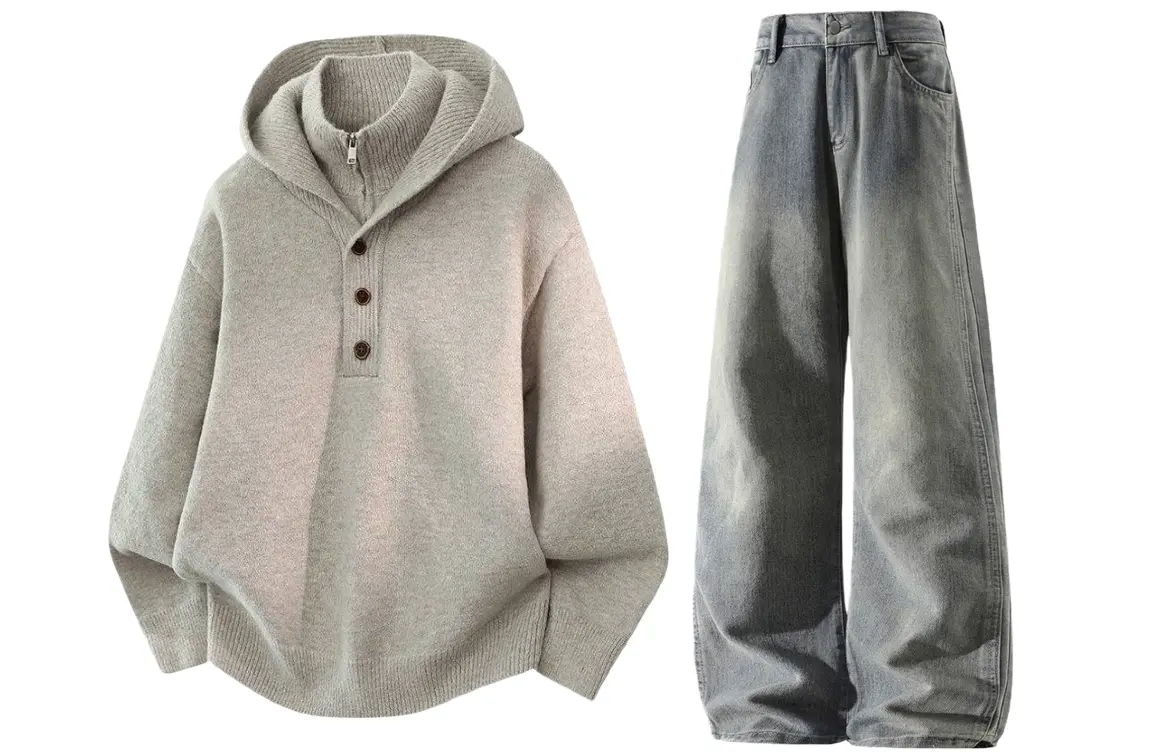 

Повседневный худи Unisex Casual Sportswear X1617, oat sweater+желтый mud pants