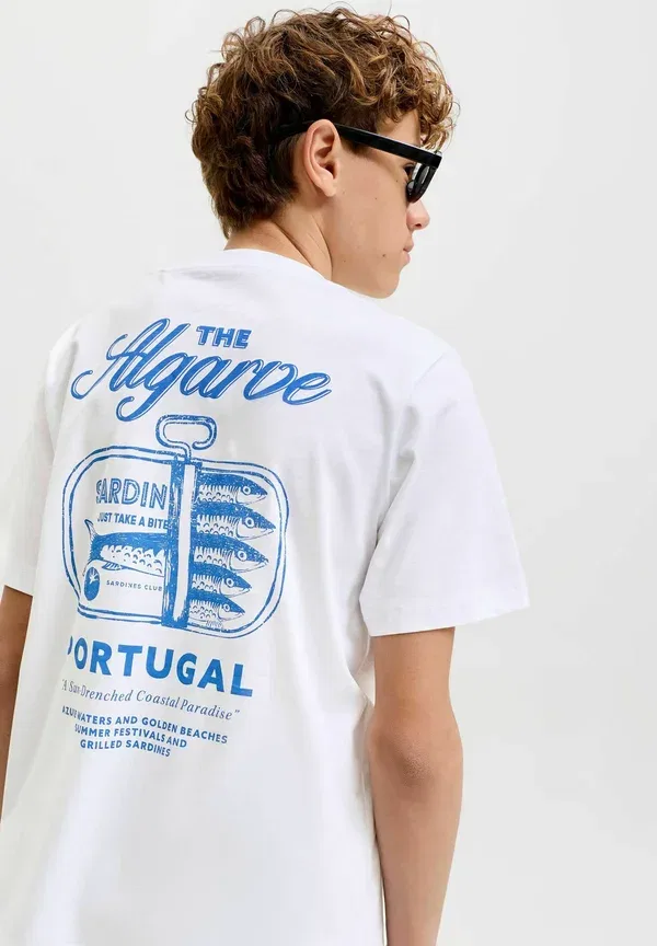 Футболка с принтом Jack & Jones Junior, ярко-белый — фото 3