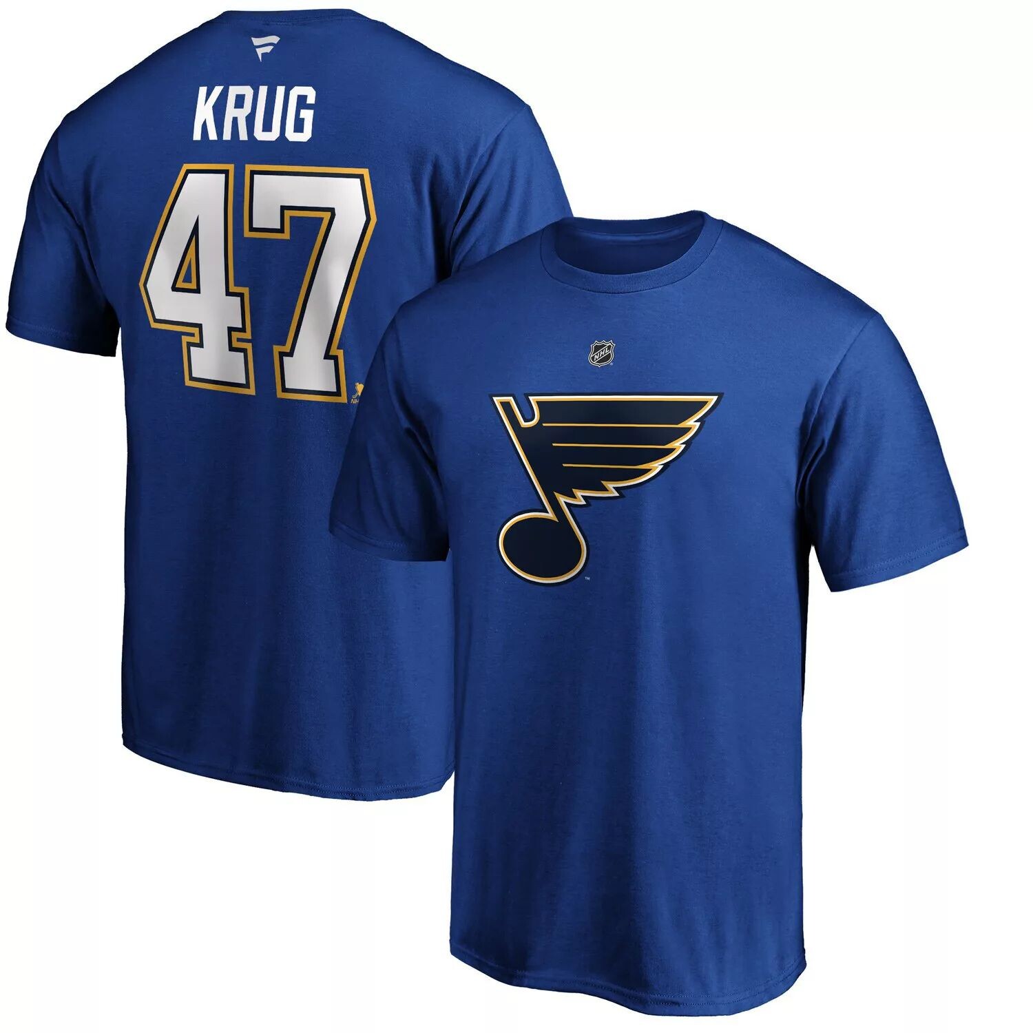 

Мужская фирменная футболка Torey Krug Blue St. Louis Blues с аутентичным именем и номером Stack Fanatics