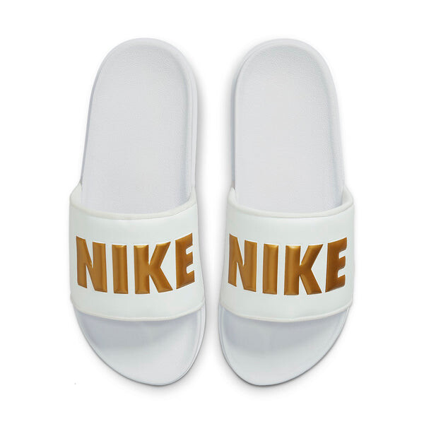 Тапочки offcourt slide 'white metallic gold' Nike, белый — фото 3
