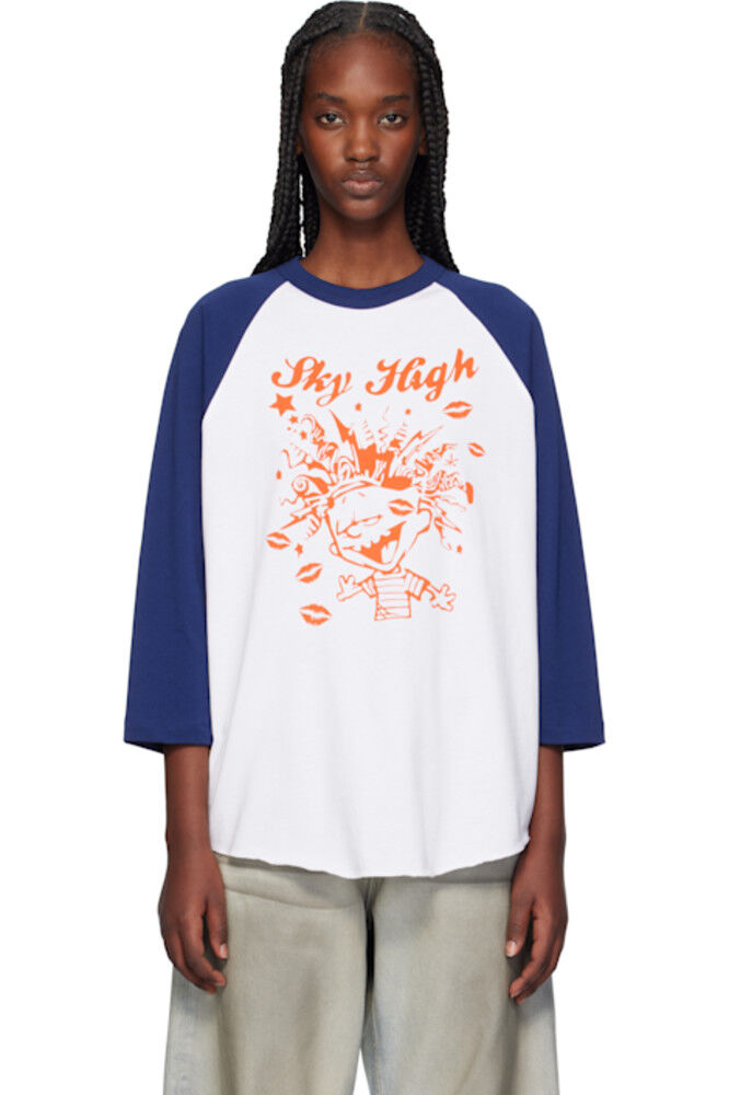 

Белая бейсбольная футболка Mindblown Sky High Farm Workwear