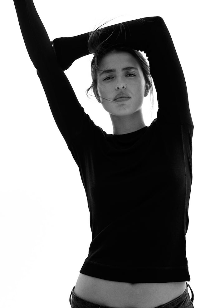 

Рубашка тонкой вязки из шерсти H&M, черный