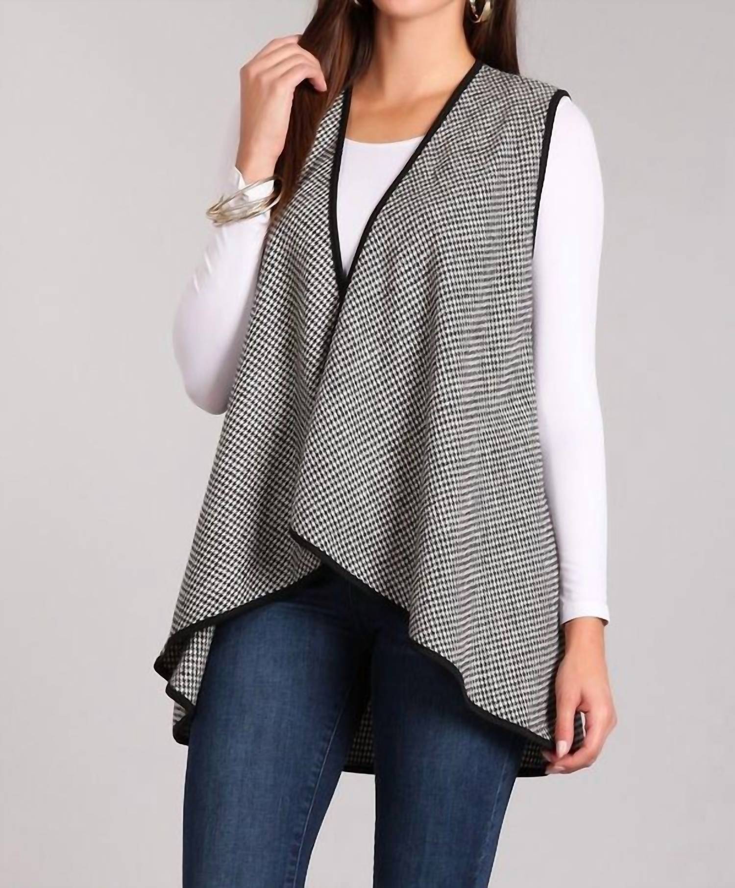 

Жилет в клетку "гусиная лапка" черно-белый CHRIS & CAROL