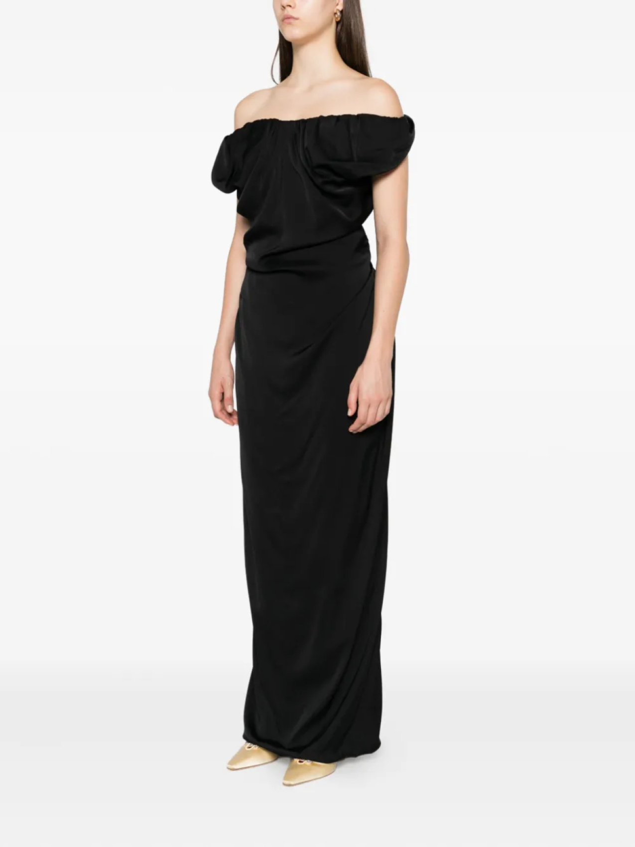 Платье макси с открытыми плечами от Vivienne Westwood Ginnie Amber, черный — фото 2