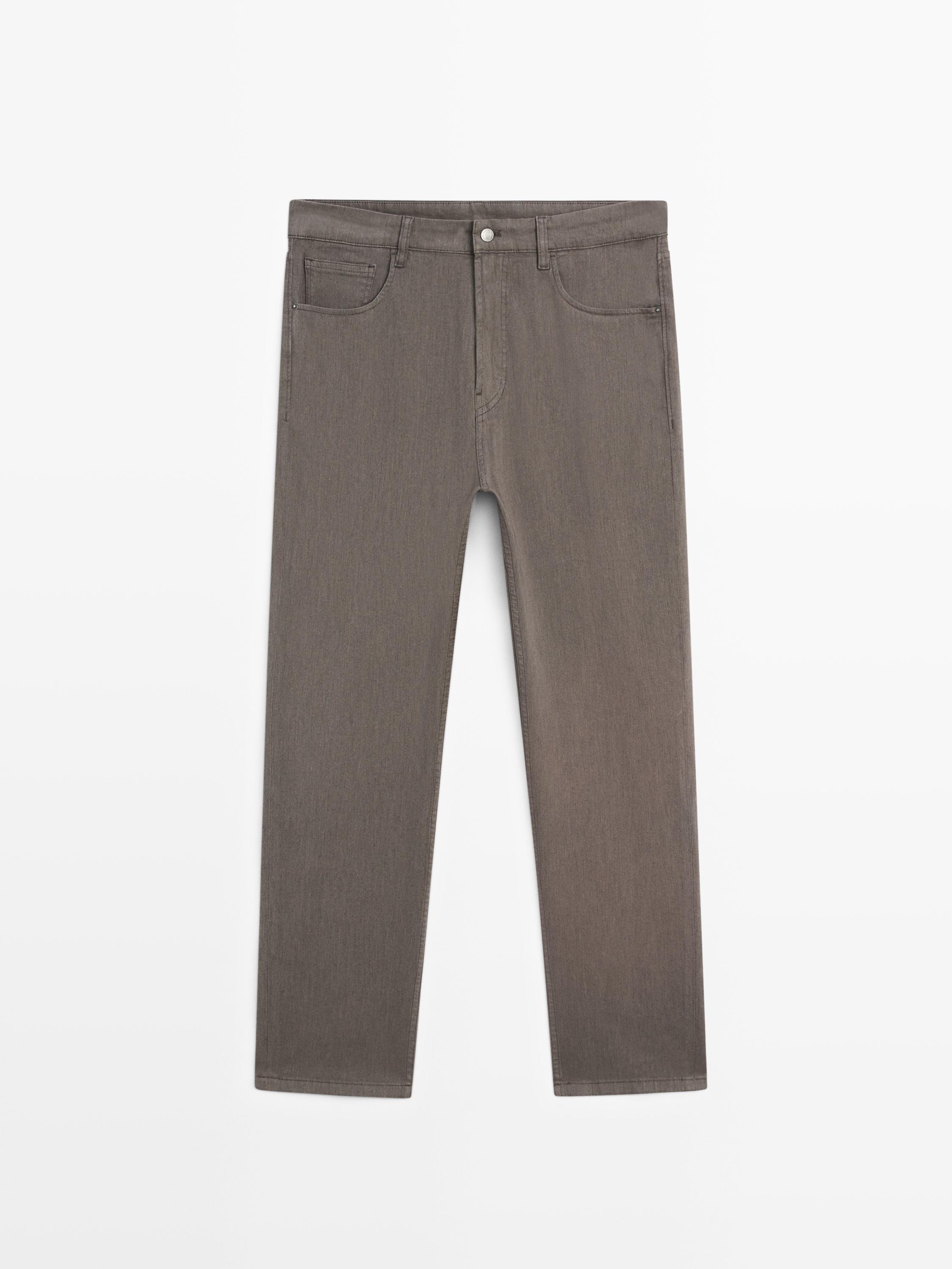 Джинсы зауженного к низу кроя Massimo Dutti, greyish green — фото 2