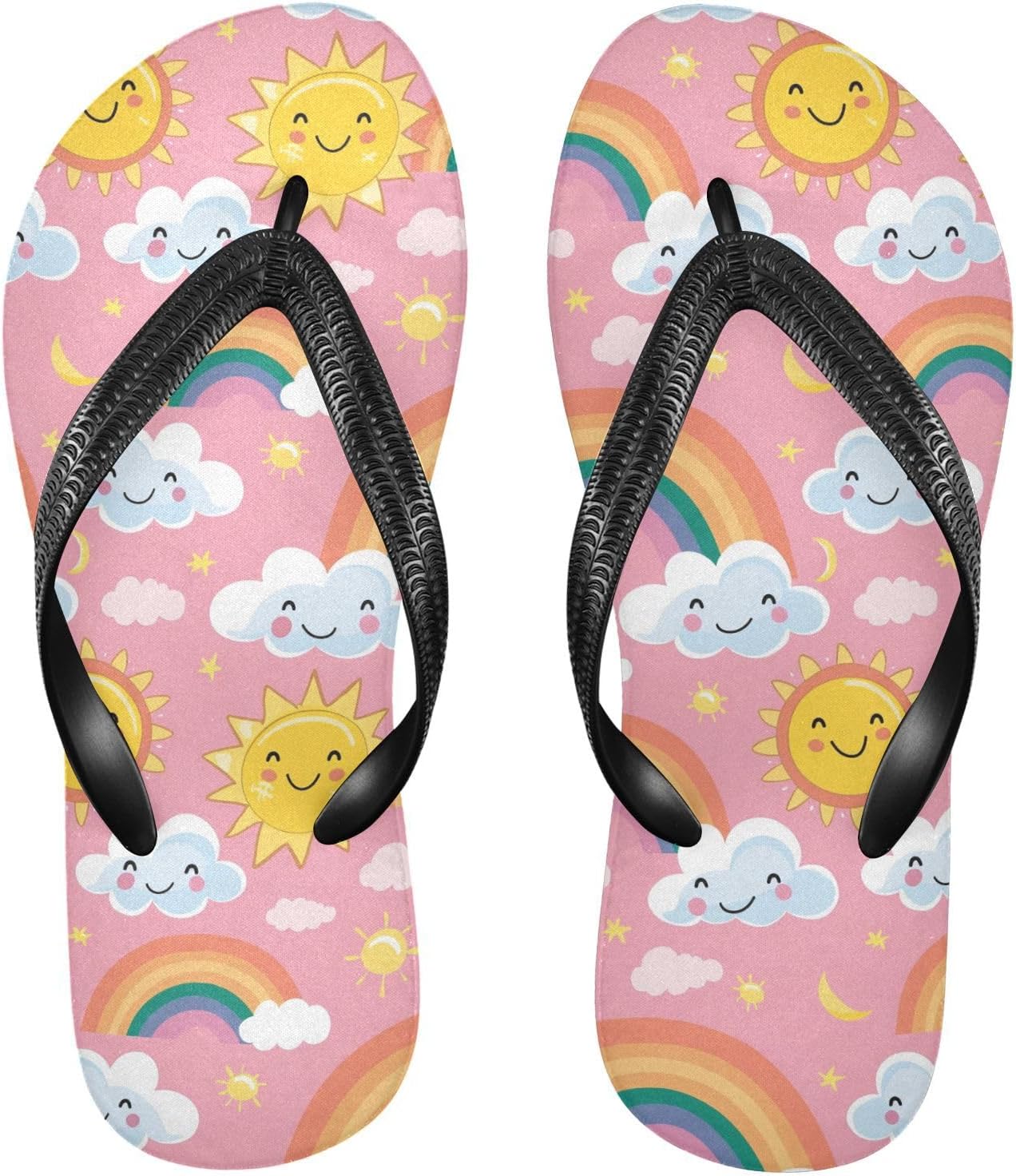 

Женские и мужские шлепанцы SPRIPORT Rainbow Cloud Slim с мягкой подошвой, удобные повседневные шлепанцы с нескользящей резиновой подошвой для улицы, пляжа и летней прогулки, Multicoloured