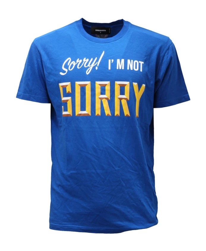 

Футболка из окрашенного хлопка, произведена в Италии. Dsquared2, синий