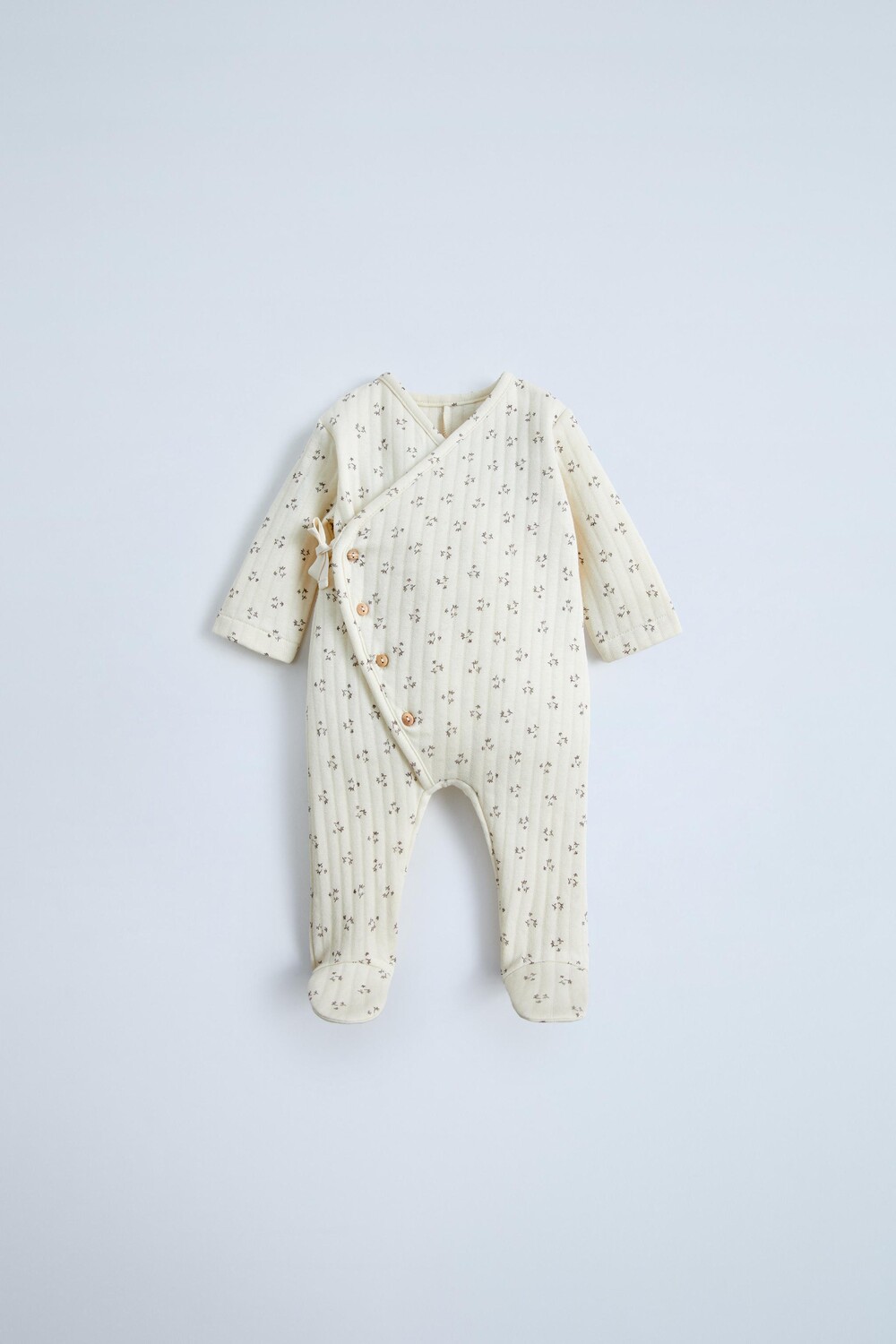 

Стеганый комбинезон с цветочным рисунком ZARA, экрю