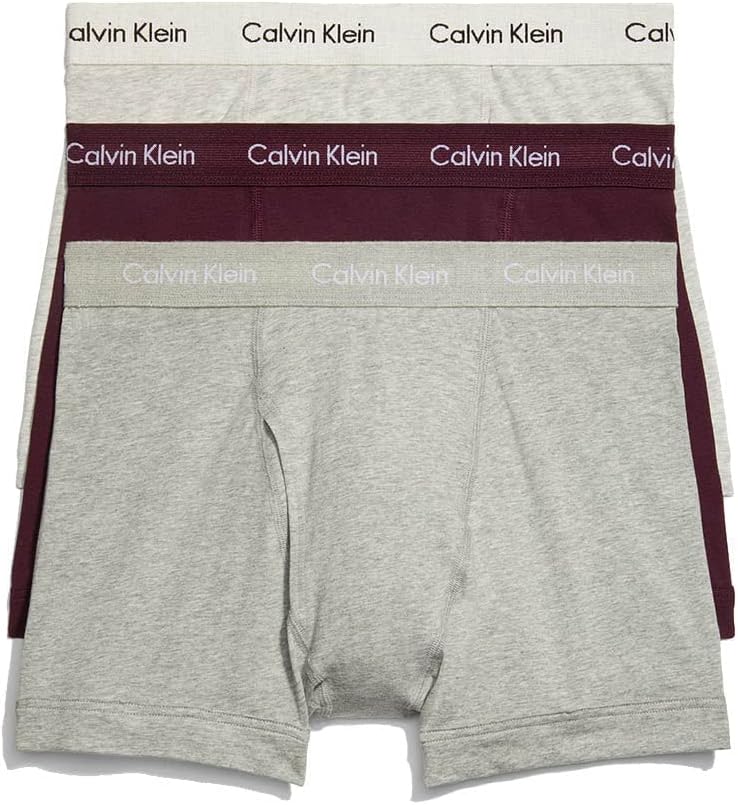 

Комплект из 3 мужских боксеров Calvin Klein из хлопка и эластичного материала, Grey Heather, Rhone, Snow Heather