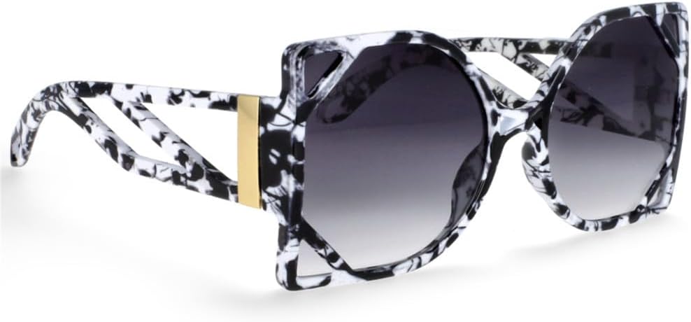 

Модные солнцезащитные очки в крупной квадратной оправе для женщин, с полой конструкцией, увеличенного размера, с защитой от УФ-излучения UV400, в винтажном стиле MTZJH, Marble