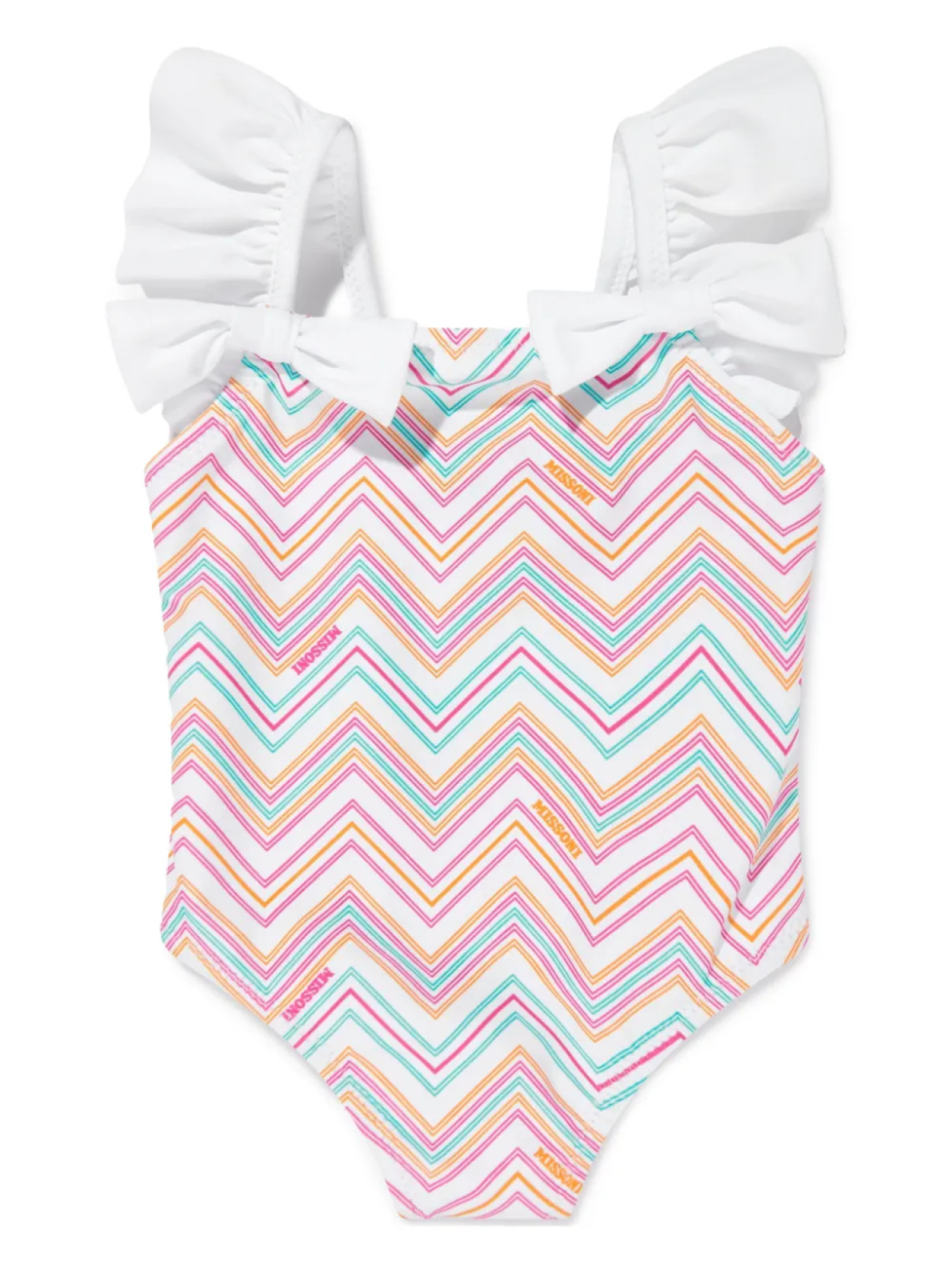 

Купальник Missoni Kids с зигзагообразным принтом, белый