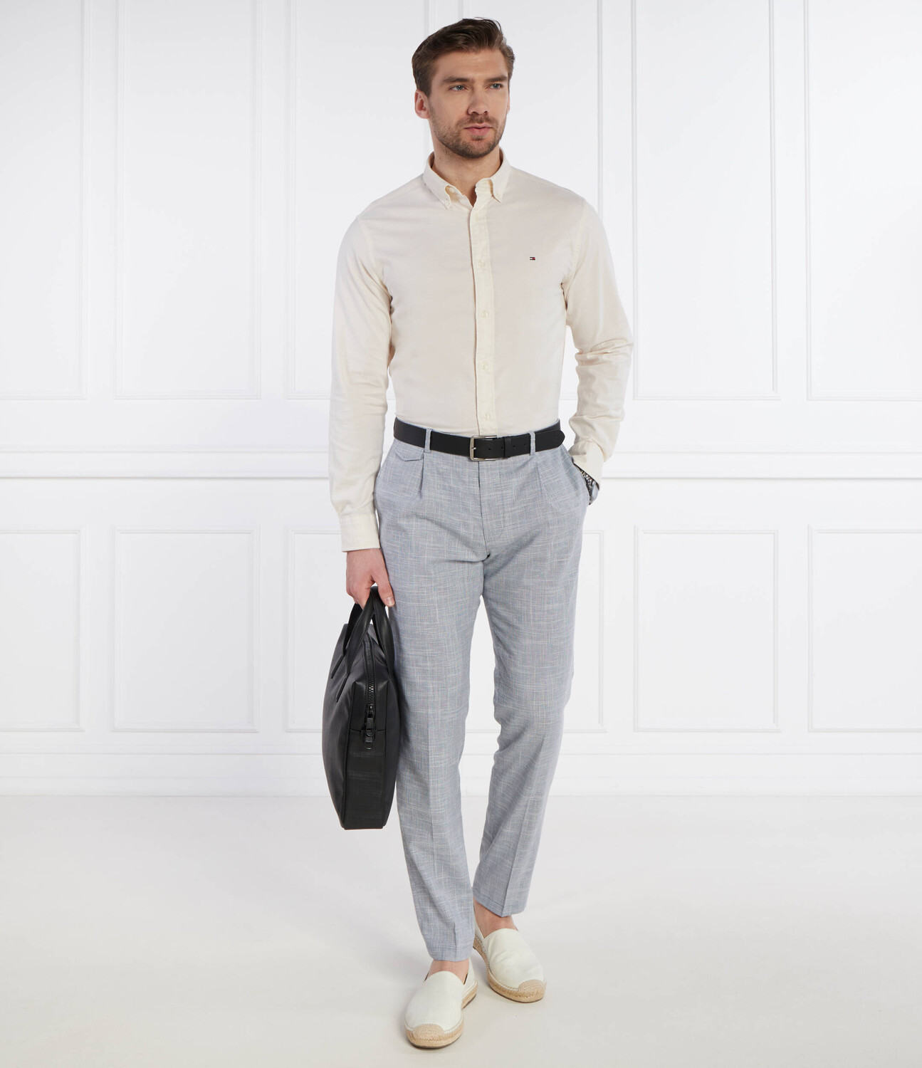 Рубашка Tommy Hilfiger 1985 FLEX OXFORD RF SHIRT Regular Fit, экрю — фото 2