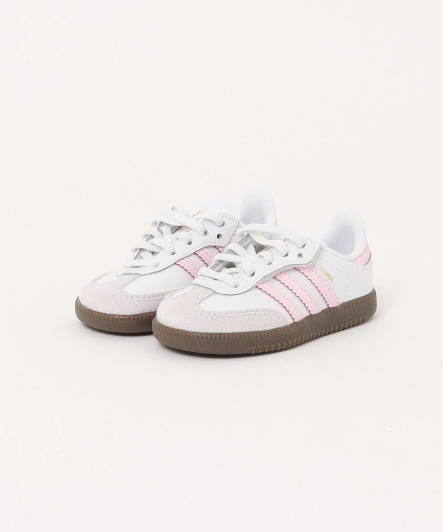 Детские кроссовки Adidas Samba OG CF EL I из натуральной кожи белые