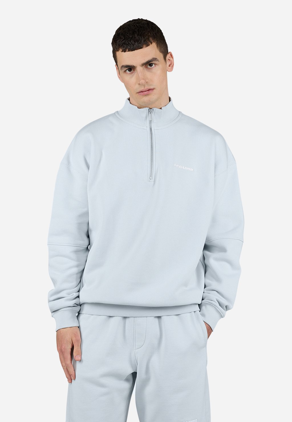 

Толстовка LOGO OVERSIZED HALFZIP Pegador, светло-голубой