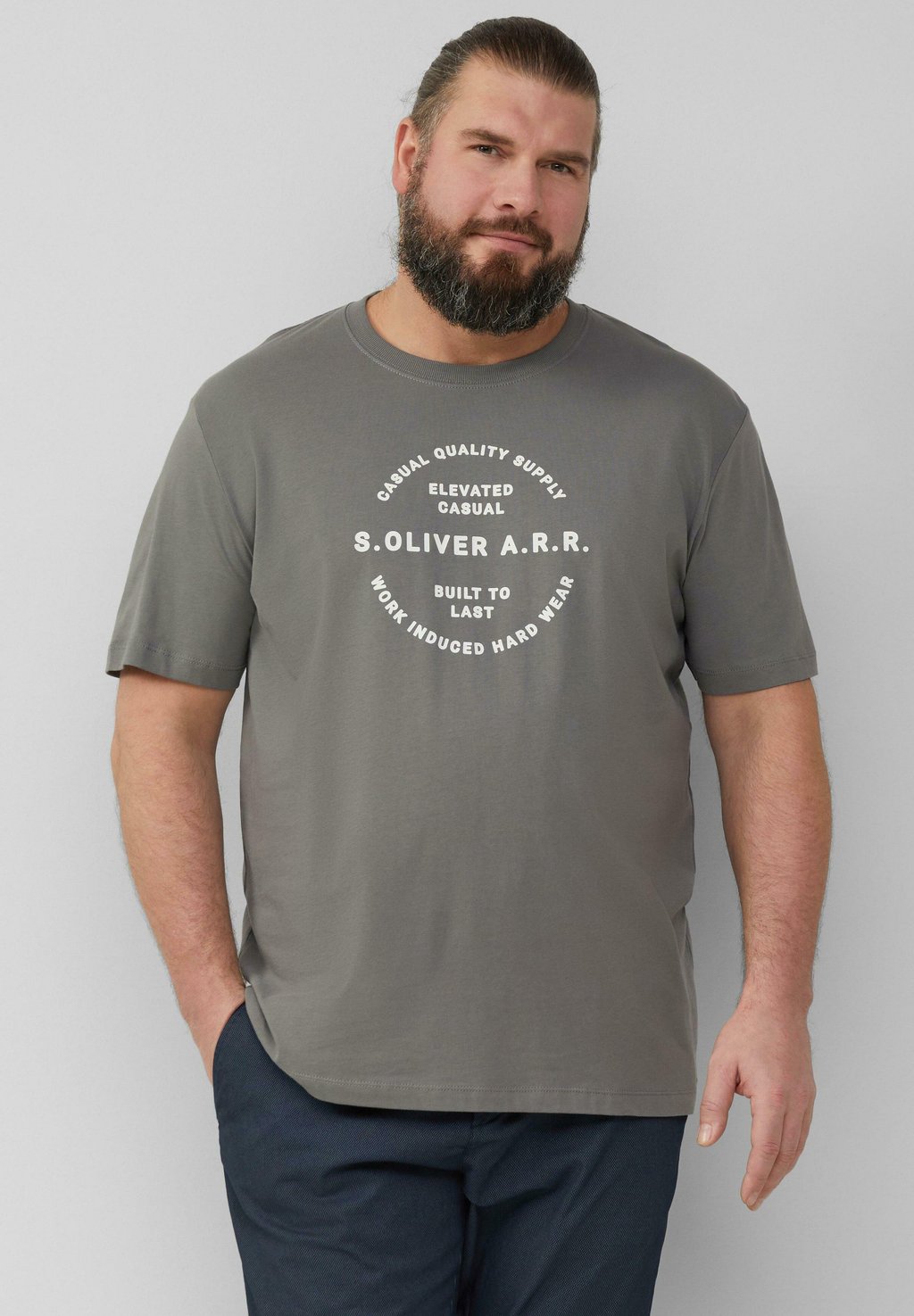 

Футболка с принтом MIT FRONT s.Oliver, серый