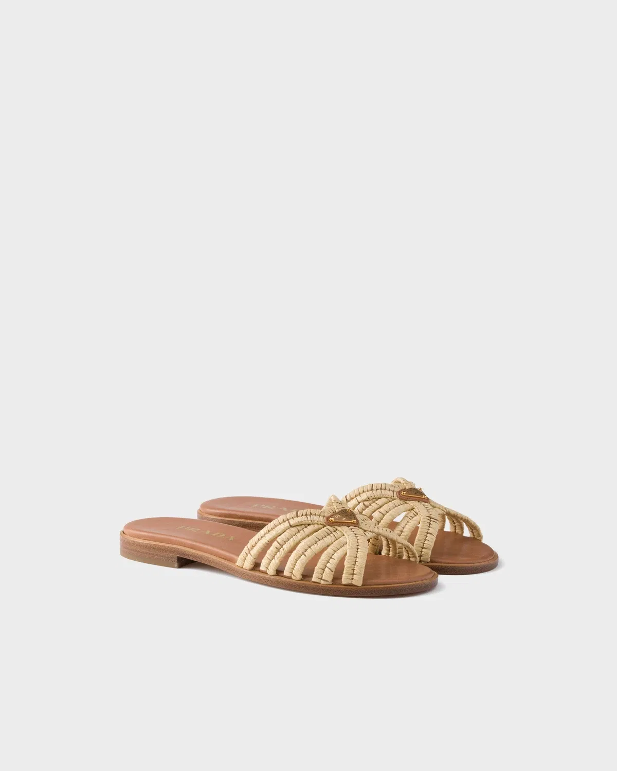 Вязаные слайды Prada, бежевый