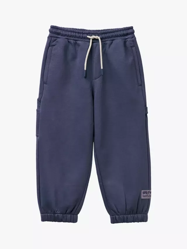 Детские спортивные брюки из мягкого флиса на шнуровке, синие Benetton