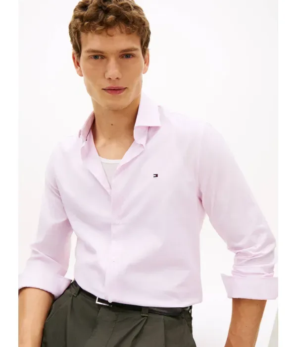 Рубашка slim fit Tommy Hilfiger, розовый — фото 4