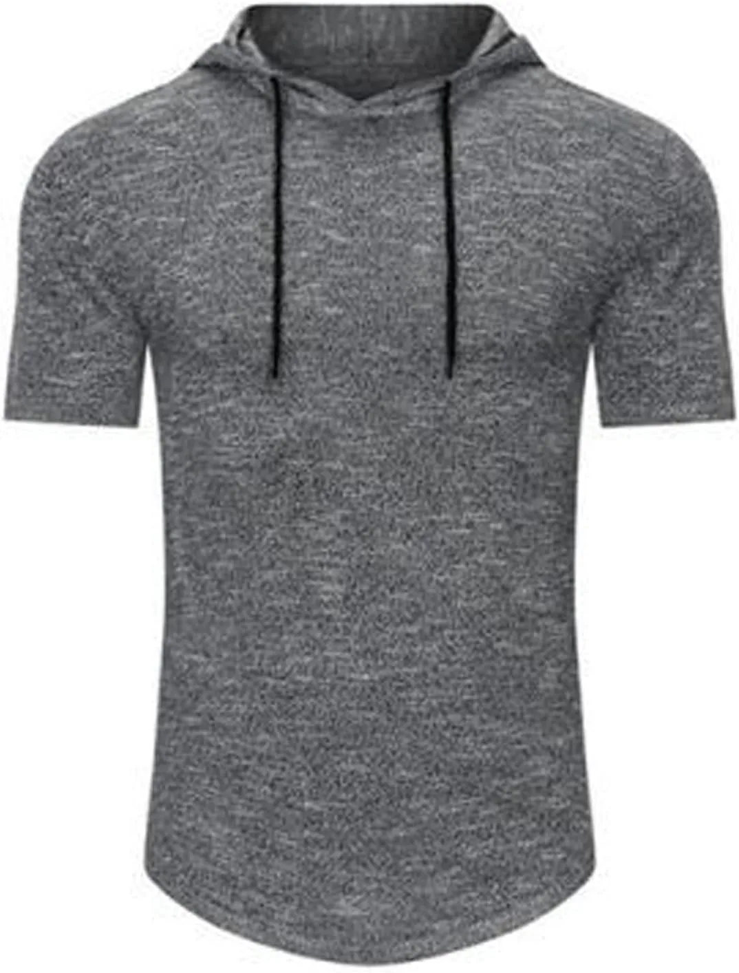 

Мужская худи с коротким рукавом Slim Fit легкая однотонная на шнурке QUNPIU