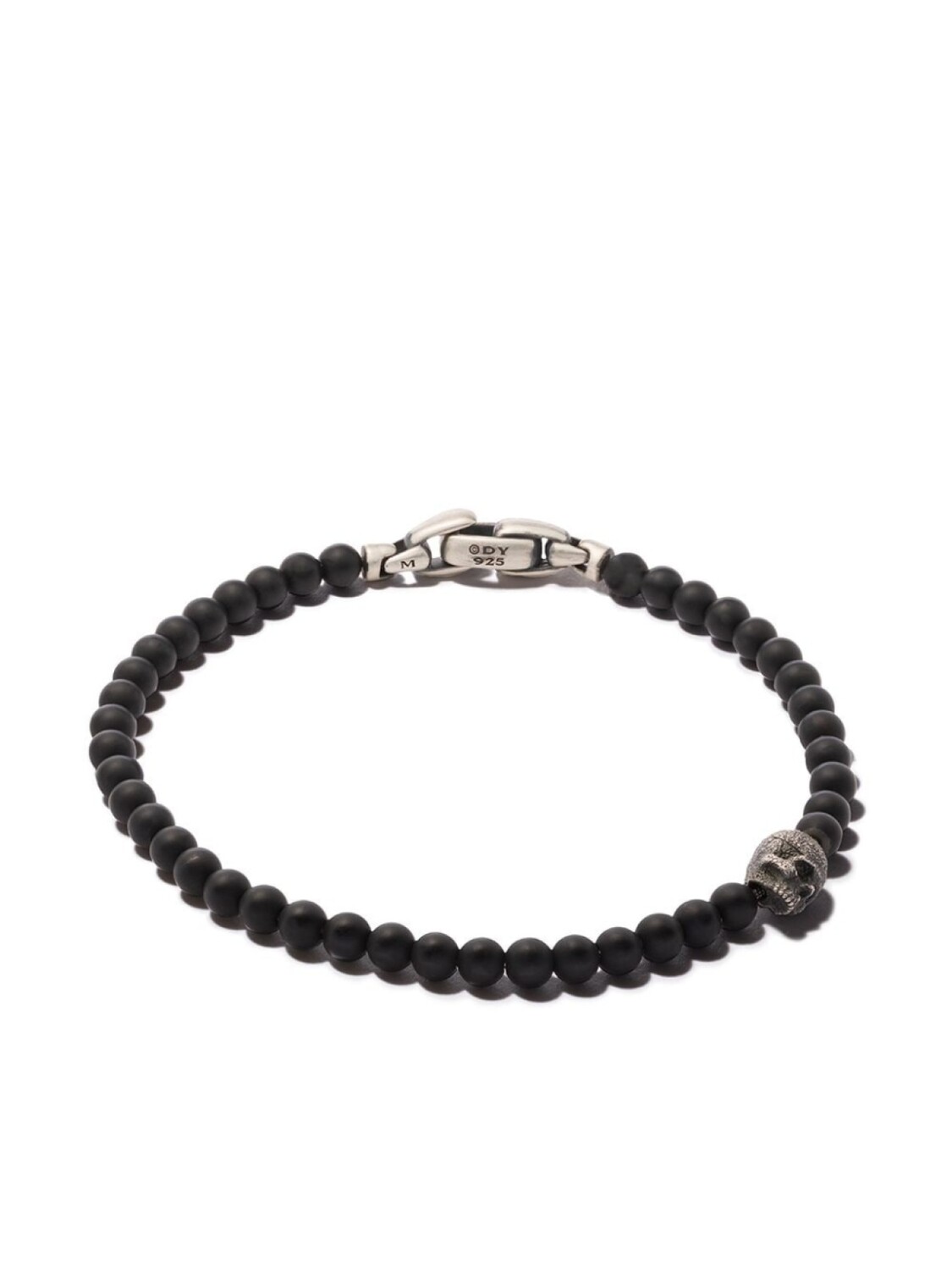 

Серебряный браслет Memento Mori Skull Station с ониксом David Yurman, черный