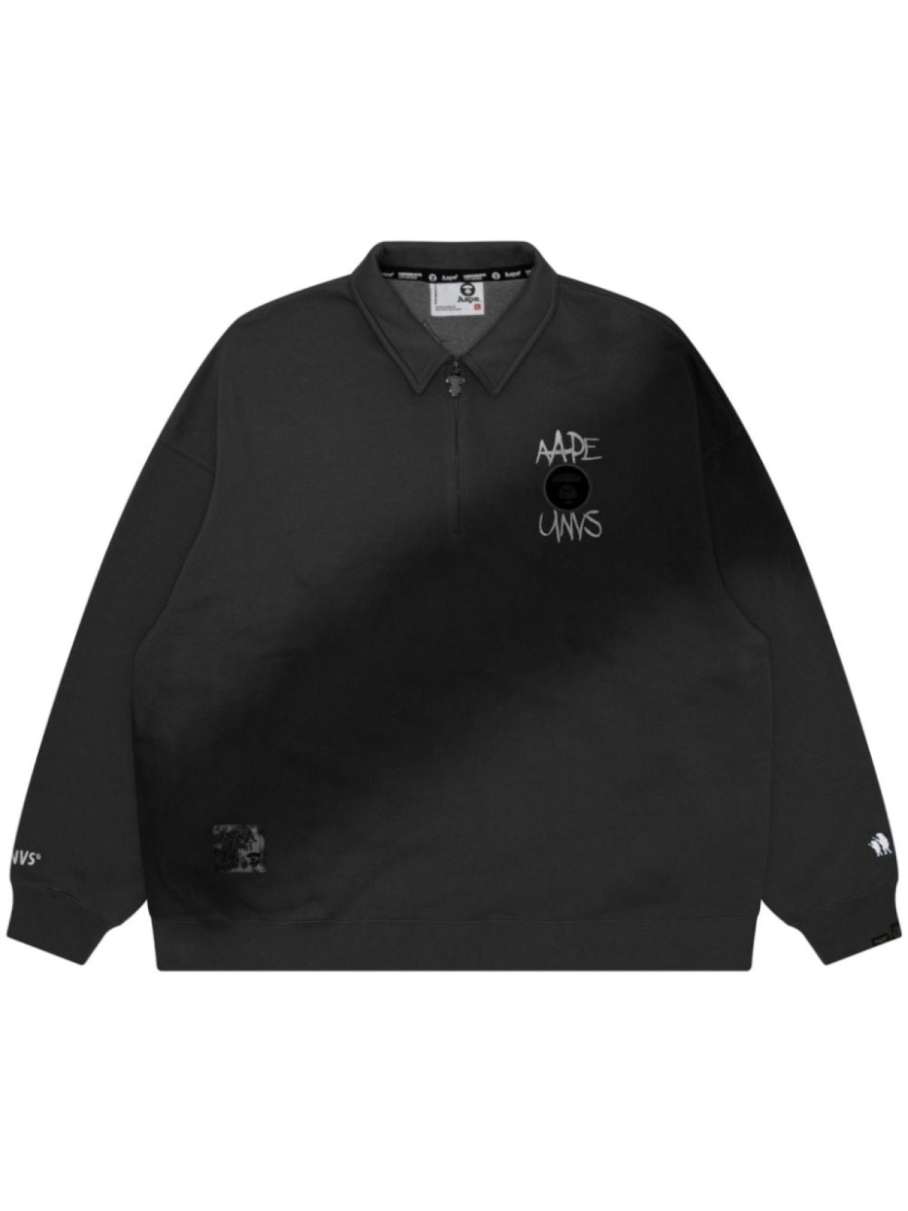 

AAPE BY *A BATHING APE рубашка поло с длинными рукавами и логотипом, черный