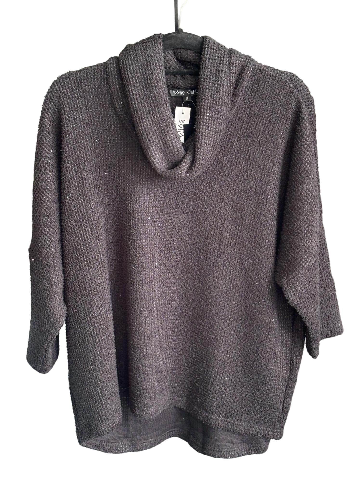 

Женский свитер Keep Me Warm Cowl Neck черного цвета Boho Chic