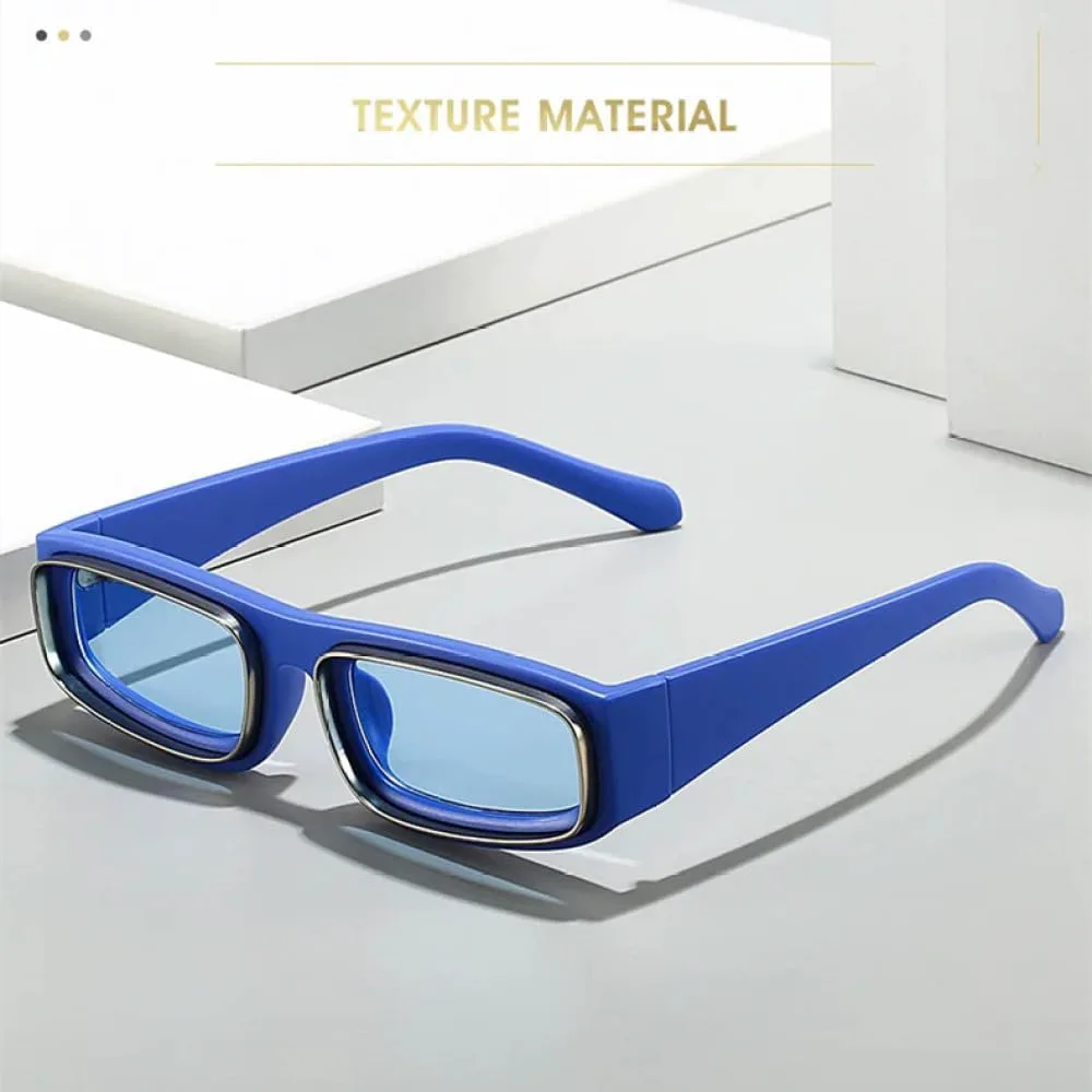 

Солнцезащитные очки 2027 квадратной формы для женщин и мужчин, винтажные солнцезащитные очки в двойной оправе, популярные очки в маленькой оправе MTZJH, Coffee Black