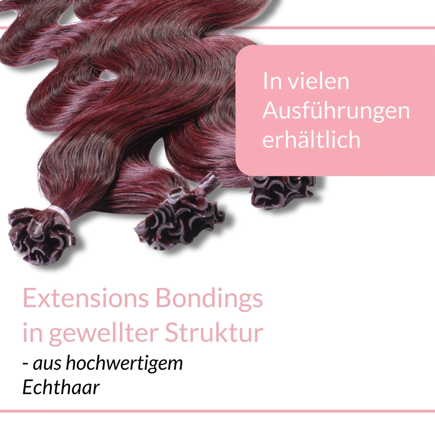 Накладные волосы bonding extensions echthaar #55/66 hellbraun intensiv violett-intensiv 0.5g Hair2Heart, 50cm, количество 25 шт. — фото 3