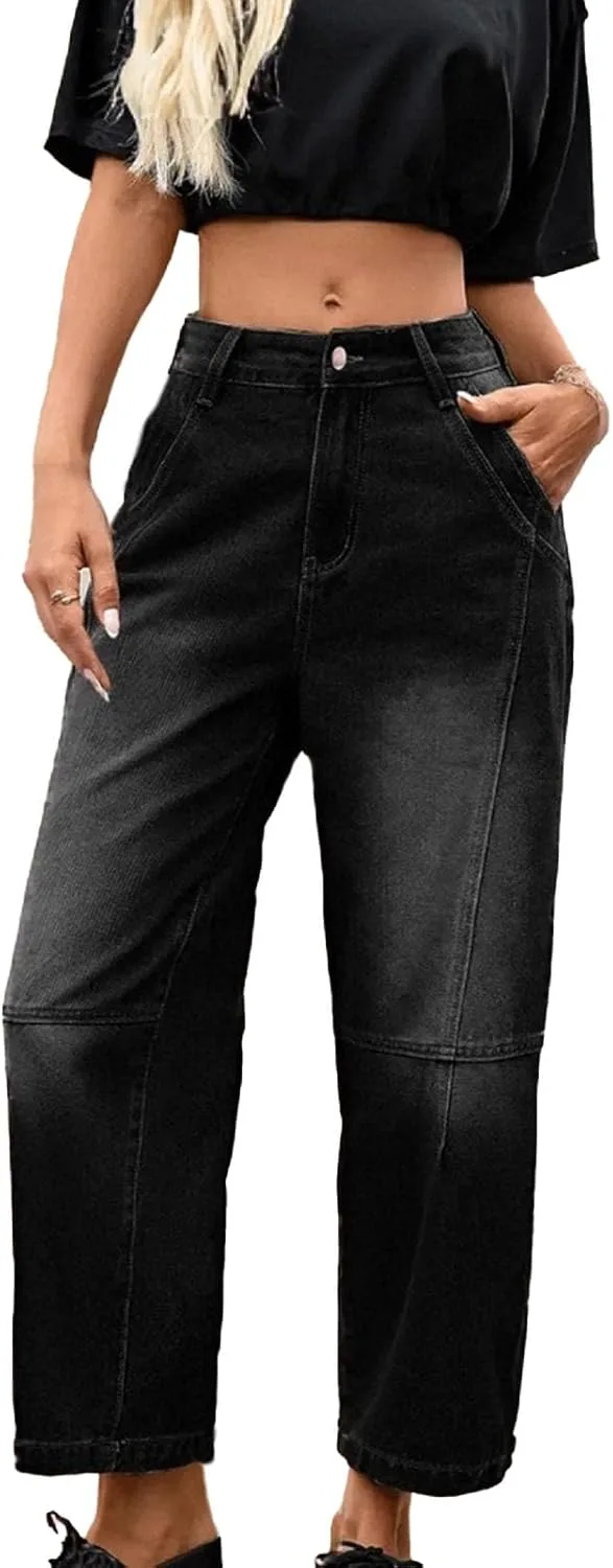 

Женские джинсы baggy barrel leg stretch denim trousers Y2k high rise ankle pants relaxed fit WaiHeikki