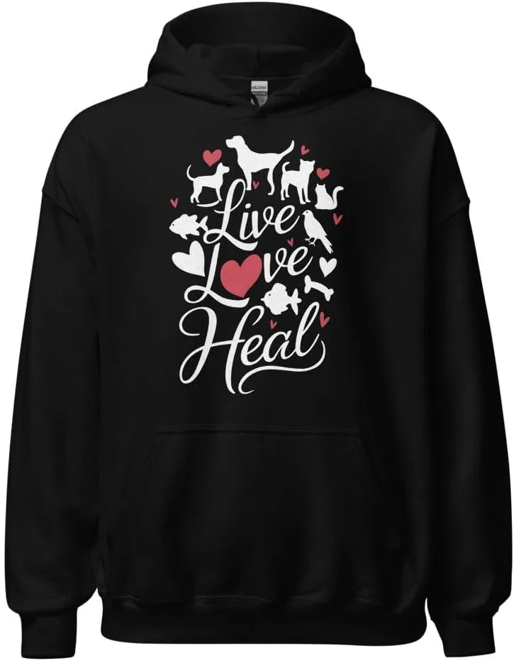 Худи унисекс для ветеринарного техника, Vet Tech Live Love Heal