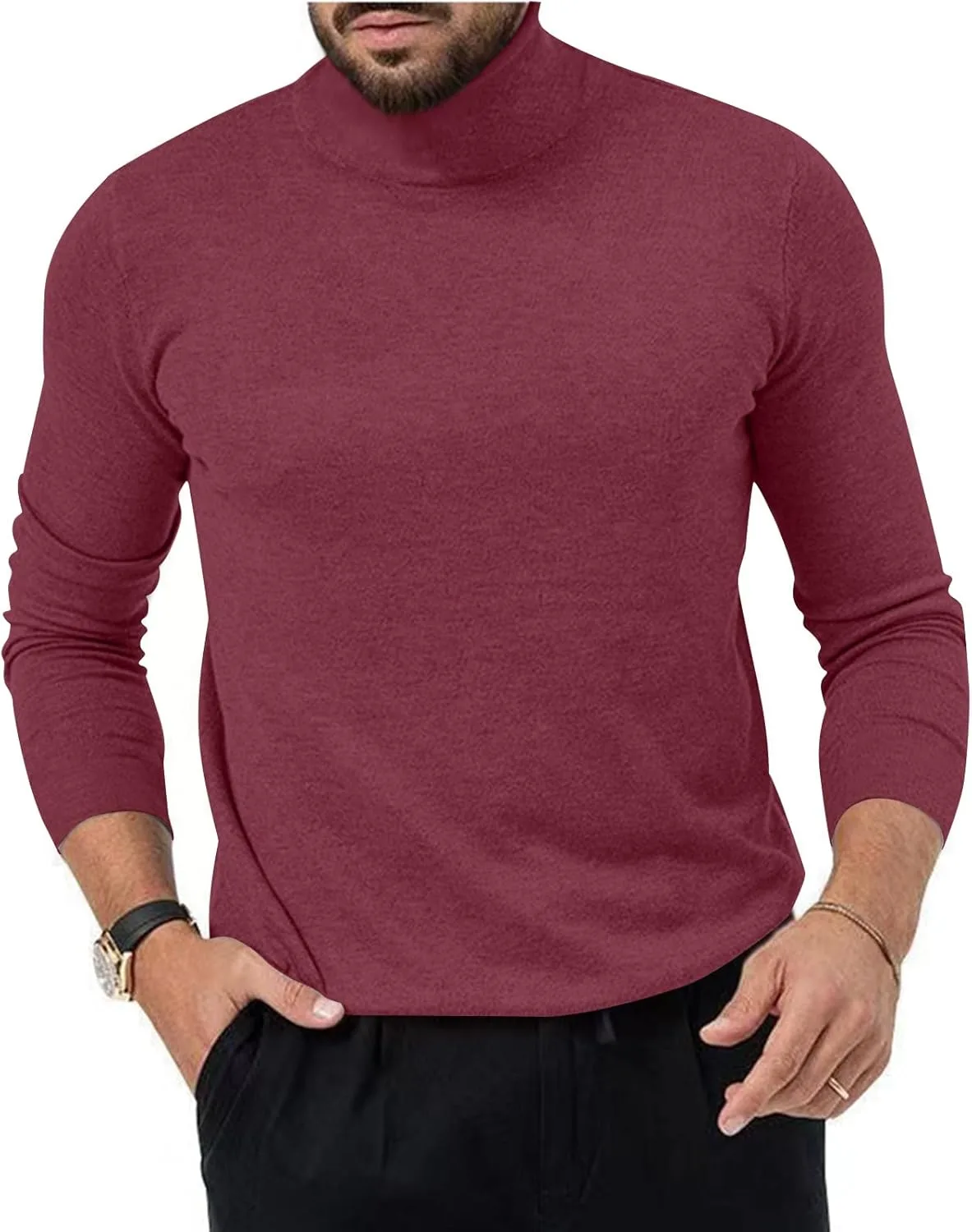 

Ymosrh мужская водолазка с длинным рукавом, базовая термофутболка, S-2XL