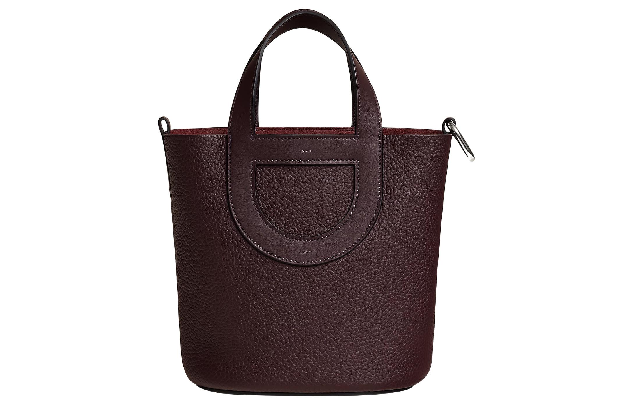 

В петле Клеменс Буллхайд Сумка-корзина из кожи теленка свифт Седловая красная HERMES