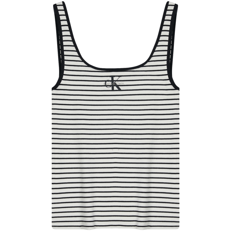 Calvin Klein Топ-майка женская XDY в полоску Black с круглым вырезом — фото 3