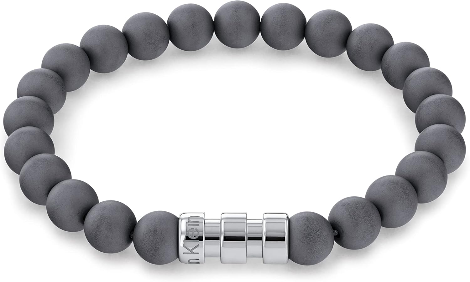 

Браслет Calvin Klein Round с бусинами для мужчин - стальной металл, рельефный дизайн - модный аксессуар - подарок для него, Grey